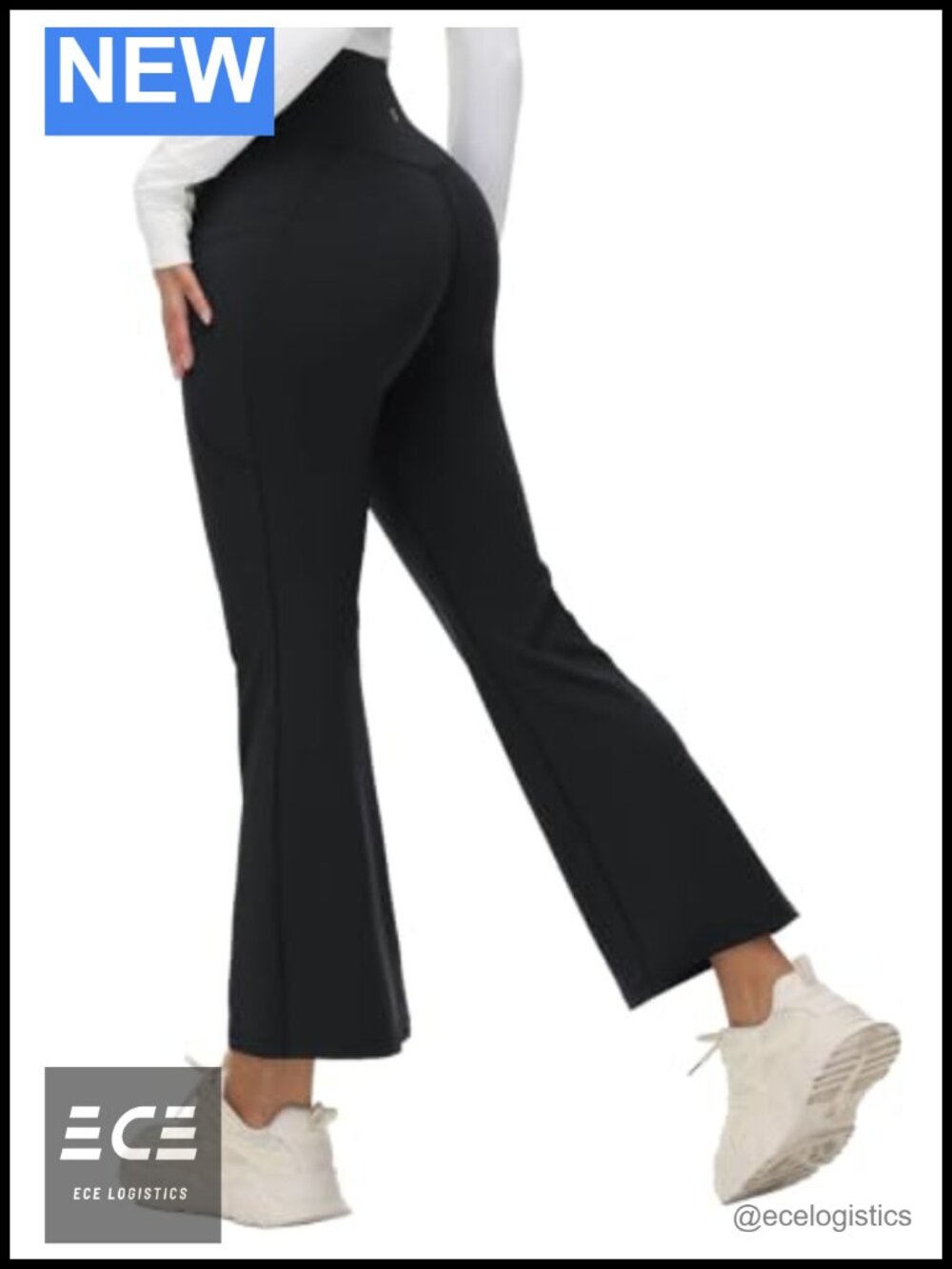 Flare Leggings 27'' Crossover Yoga Pants with Pockets High Rise Petite
